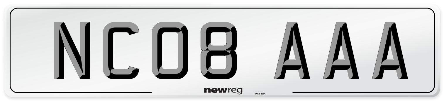 NC08 AAA Number Plate from New Reg